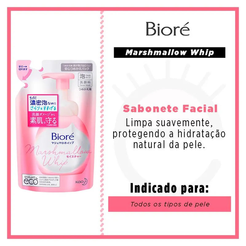 Sabonete Facial Bioré - Marshmallow Limpeza Facial Moist Refil 130ml